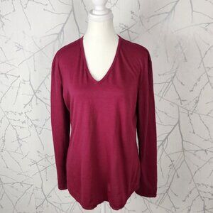 Segments Fuchsia Pink 100% Merino Wool V-Neck Long Sleeve Baselayer